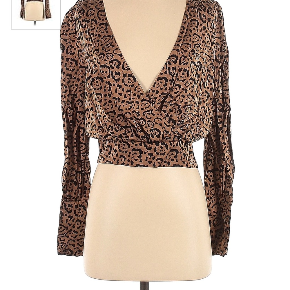 Good American cheetah print crop with open back